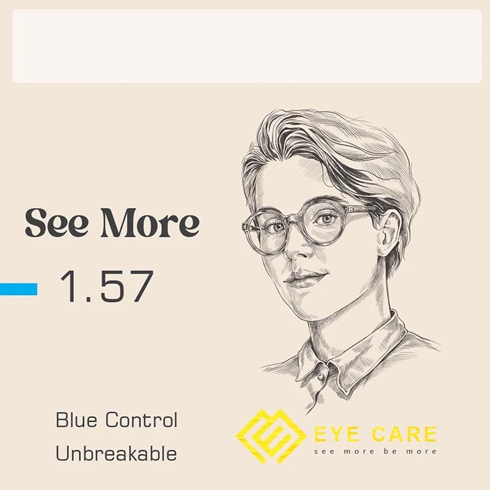 See More 1.57 BLUE CONTROL/Unbreakable/HD Coating/ABBE:45